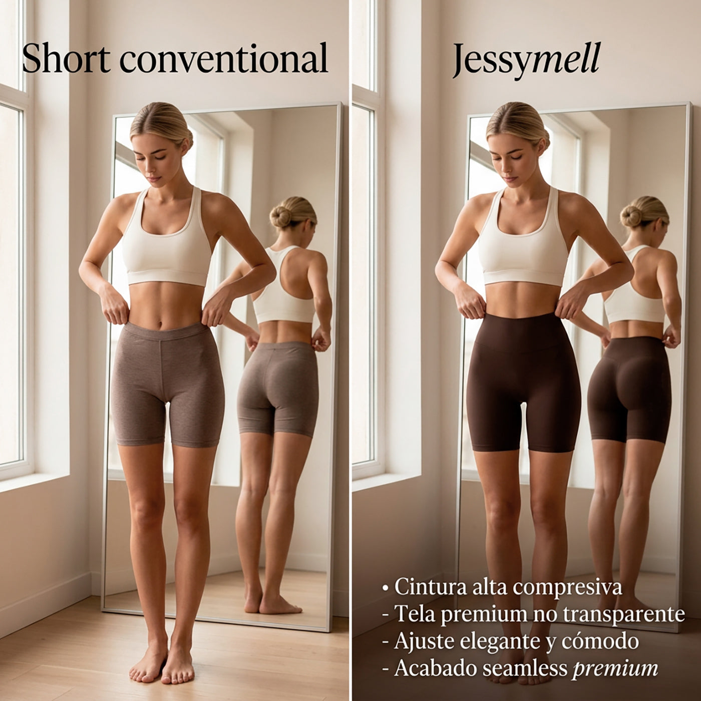 Short Deportivo JESSYMELL — Biker Short Cintura Alta